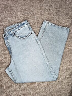 Abercrombie & Fitch Curve Love 90s Straight Baggy Jeans Light Denim Women 30 EUC